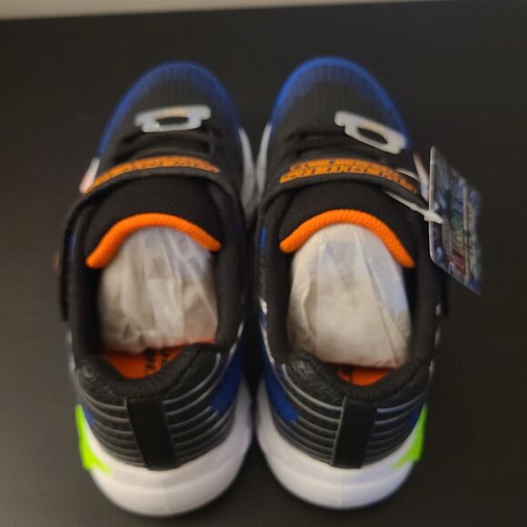 NEW Skechers Boys Size 3 Flex-Glow Bolt Light-Up Black & Blue Sneaker M3 NIB - Picture 5 of 9